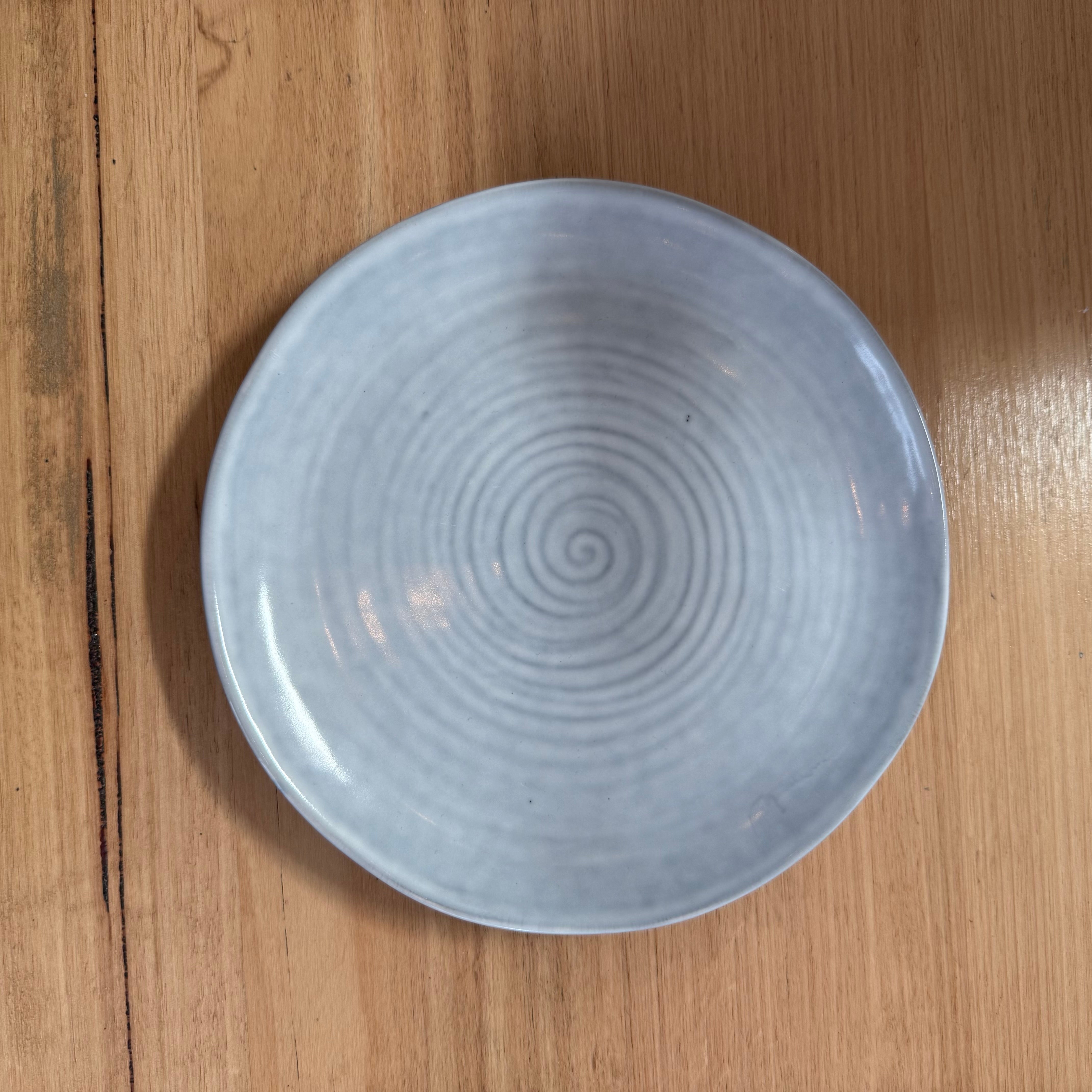 Pale Blue Circle Pattern Side Plate
