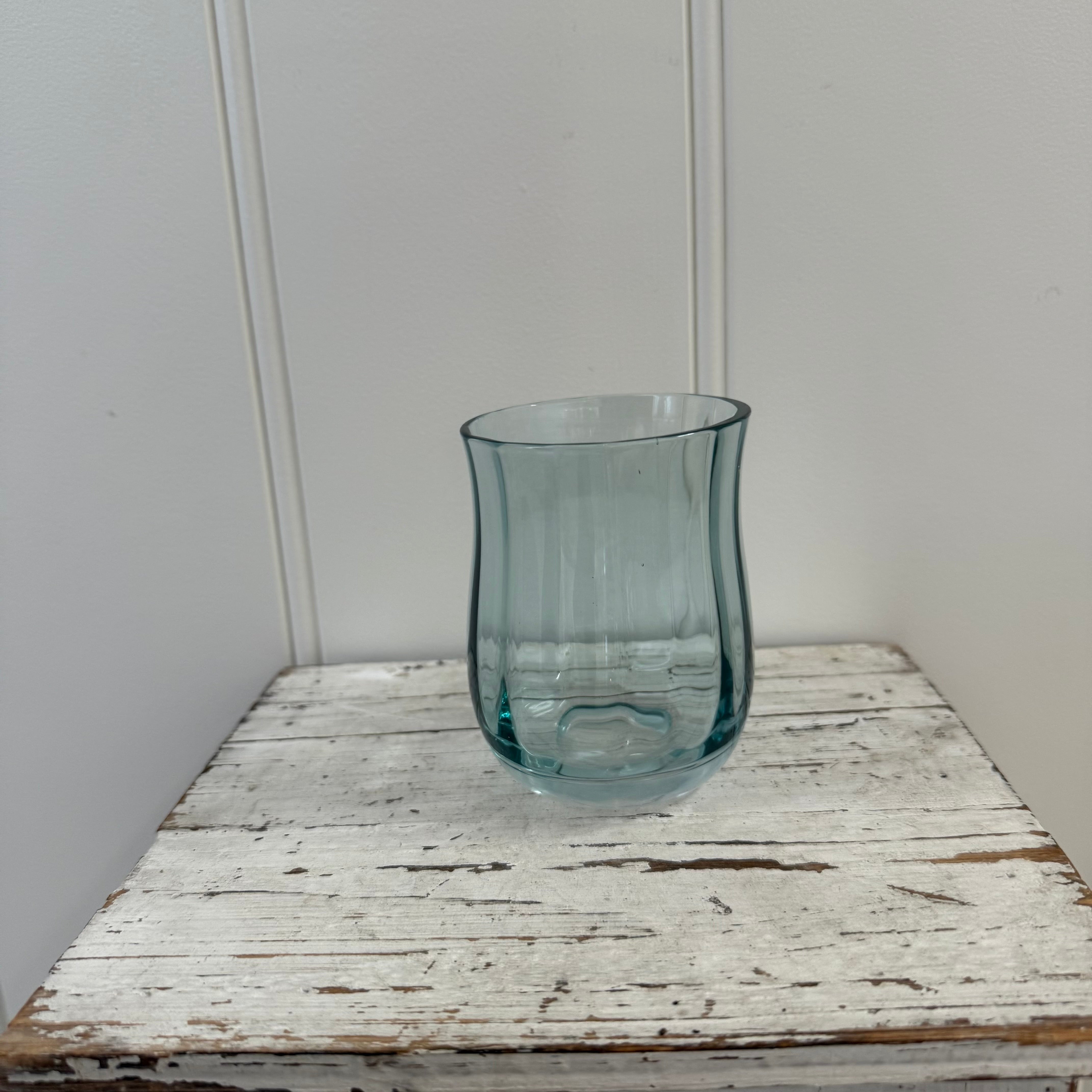 Green Tulip Water Glass