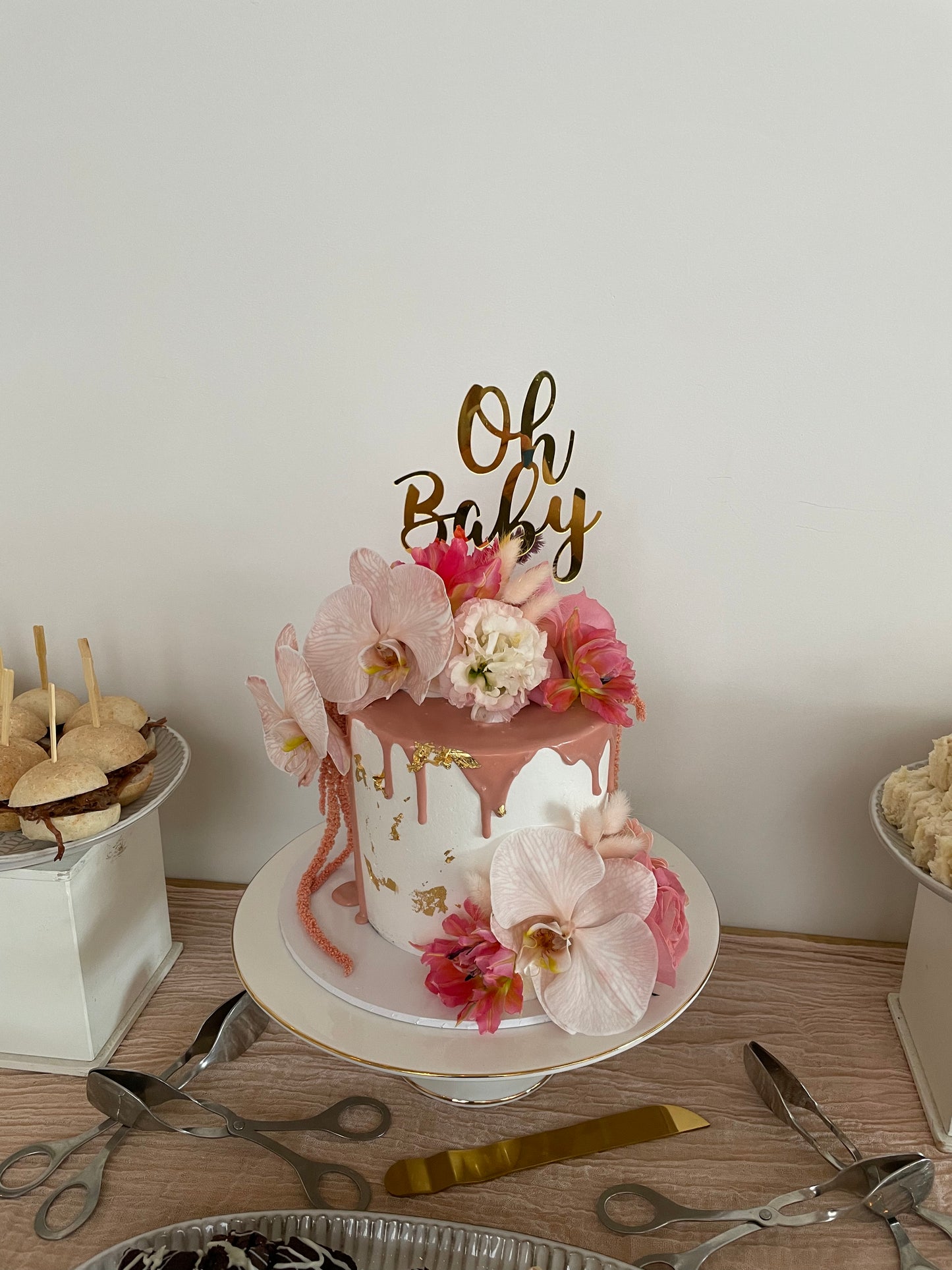 Pink Baby Shower with buffet high tea