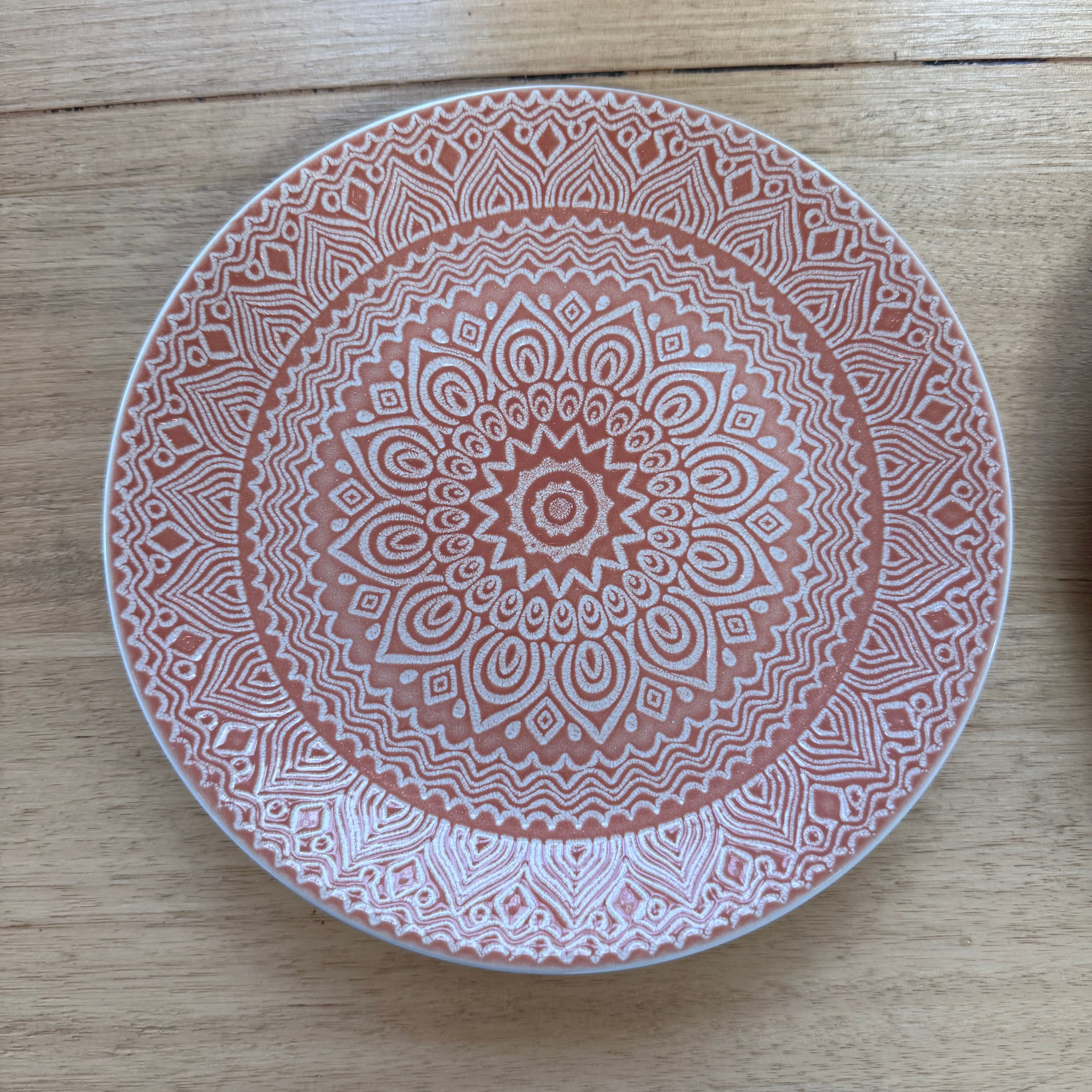 Orange Patterned Side Plate
